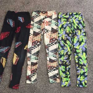 Three tween size lularoe leggings
